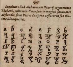 Consecration of the sworn book. Theban Alphabet Wikipedia
