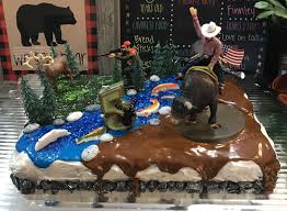 Hunting Fishing Bull Riding Cake Lane Frost America Jaden S 5th Birthday Cake 5th Birthday Cake Deer Hunting Birthday Hunting Birthday