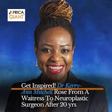 Dr. Kerry-Ann Mitchell's Started as a waitress at a bar in Jamaica which  included waking up early and taking multiple buses to reach her workplace.  However, her efforts paid off when she
