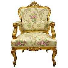 Marked as fair condition due to minor cane separation on one seat from chair. 1920s French Louis Xv Rococo Style Gold Gilt Parlor Chair Armchair For Sale At 1stdibs