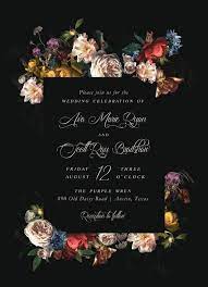 Black Wedding Invitations Floral Wedding Invitations Moody Etsy Black Wedding Invitations Moody Wedding Invitations Etsy Wedding Invitations