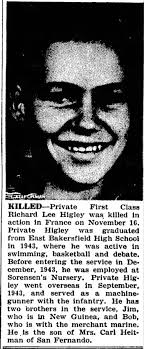 PFC Richard Lee Higley (1925-1944)