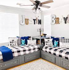 Blue and white striped boy bedroom. 40 Beautiful Shared Room For Kids Ideas The Wonder Cottage Shared Boys Rooms Twin Boys Room Kids Shared Bedroom