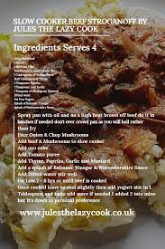 The Classics Jules The Lazy Cook Slow Cooker Beef Stroganoff Healthy Drinks Recipes Cooking