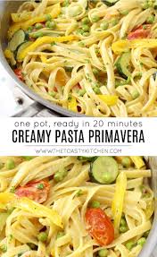 One Pot Creamy Pasta Primavera By The Toasty Kitchen Pasta Meatless Pastaprimavera Vegetables Summer Creamy Pasta Primavera Pasta Primavera Creamy Pasta