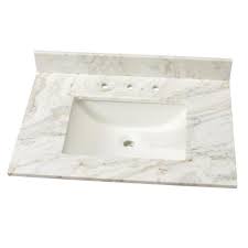 Medicine cabinets, faucets, sinks, mirrors, double sink, and single sink vanity sets. Home Decorators Collection 31 In Marble Single Sink Vanity Top In Arabescato Venato With White Sink Araven3122 2cm The Home Depot