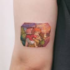 It will be given to her as a christmas gift. Ponyo On The Cliff Studiobysol Saegeemtattoo Studiobysol Koreantattoo Koreantattooshop Ponyotattoo Ponyo Tattoos Small Colorful Tattoos Cute Tattoos