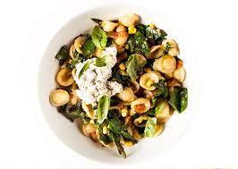 Orecchiette With Corn Greens And Ricotta Recipe Bon Appetite Recipes Cheesy Pasta Recipes Summer Pasta