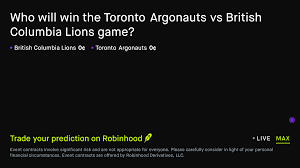 July 25, 2026: Toronto Argonauts vs British Columbia Lions Pro Football Prediction Market