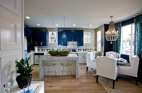 blue and white interiors: living rooms