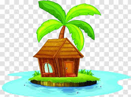 The bahay kubo, or nipa hut, is a type of stilt house indigenous to the cultures of the philippines. Nipa Hut Clip Art Fotosearch There Is A Small House On The Island Transparent Png