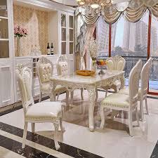 Here you'll find lots of metallic accents, gold frame furniture, and velvet upholstered dining chairs to name a few ideas. Luxury White Lacquer Silver Gold Stroke Antique French Provincial Dining Room Furniture Marble Wooden Top Table And Chairs Set Buy Antique French Provincial Dining Room Furniture Antique Dining Table Antique Dining Room Furniture