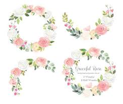 570 x 638 jpeg 36 кб. Hand Drawn Clipart Watercolor Floral Wreath Clipart White Etsy