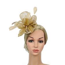 Find women's hat & turban accessories. Buy Chezabbey Women S Headwear Feather Mesh Hat Fascinators Hair Clip Headband Cocktail Derby Tea Party One Size Golden Features Price Reviews Online In India Justdial