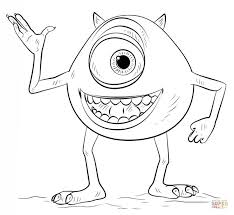 Download this adorable dog printable to delight your child. Mike Wazowski Coloring Page Free Printable Coloring Pages Drawing Tutorial Drawings Disney Drawings Sketches