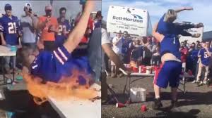 Bills Fan Slams His Girlfriend Through A Table Another Sets Himself On Fire Youtube