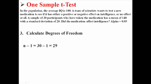 A hypothetical case study is used for illustration and motivation. One Sample T Test Youtube