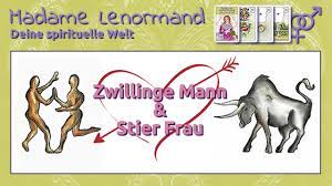 Der zwilling hingegen lässt sich von der wasserfrau gerne inspirieren sowie animieren, denn sie sind beide spontan und weltoffen. Zwillinge Mann Stier Frau