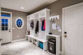 But, if you turn a small custom cabinet on its side, that space can be put to good use. Mudroom Drop Zone Transitional Entry Other By Custer Homes Inc Houzz