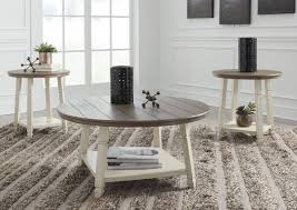 Drinking coffee on proper coffee table height with your family and friends will be a lot more comfortable and fancy than. Bolanbrook 3 Piece Coffee Table Set Two Tone Home Furniture Plus Bedding