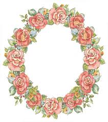 Free Digital Oval Yellow Rose Flower Frame In Vintage Design Ovaler Rosenrahmen Freebies Flower Frame Printable Frames Vintage Roses