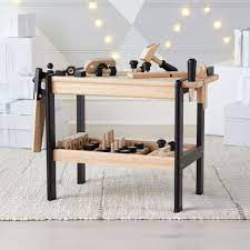 Ibasetoy kids tool bench, 91 pieces toy workbench with electric drill, construction toy vehicles, and storage space, toddler tool bench tool toys gift for boys girls. Wooden Toy Workbench Reviews Crate And Barrel
