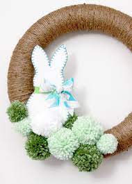 easter wreaths pom decoration paques de exterieur couronne pompon coloriage vache