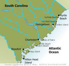 Map Of Carolina Beach Nc Map Of South Carolina Beaches - South Carolina Coast Map