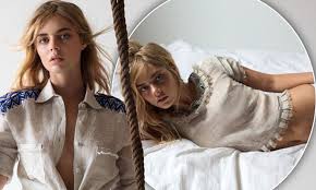 Nailing nautical themed neutrals! Samara Weaving shows off her sexy curves  rolling around on bedsheets in fashion shoot | Daily Mail Online