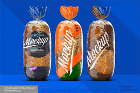 Posted in photoshop » banner & mockup template. Three Transparent Bread Package Bread Packaging Packaging Packaging Mockup