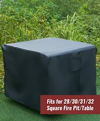 The completely round fire pits don't go very well with the square shaped fire pits. Nupick 30 Inch Square Fire Pit Cover For Tacklife Propane Fire Pit Table 600d Waterproof Cover Fits 28 30 Inch Fire Pit All Weather Resistant Pricepulse