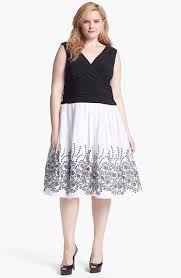 Eliza J Embroidered Hem Fit Flare Dress Plus Available At Nordstrom Fit Flare Dress Plus Size Dresses Clothes Design