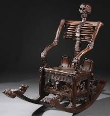 535 Russian Style Carved Wood Skeleton Rocking Chair Lot 535 Rocking Chair Carving Skeleton