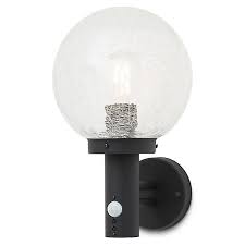 Outdoor motion sensor wall light textured black. Blooma Sherbrooke Matt Black Halogen Pir Motion Sensor Outdoor Wall Light Diy At B Q
