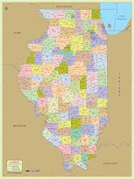 Printable illinois outline map author: Buy Illinois Zip Code With Counties Map Zip Code Map County Map Coding