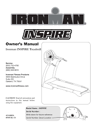 ironman fitness inspire user s manual