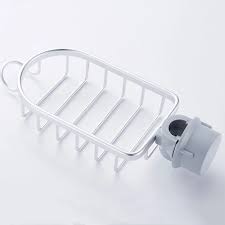 Kitchen Faucet Shelf No-Punch Sink Rag Drainage Basket Sponge Drainage  Storage Rack, Style: A Silver