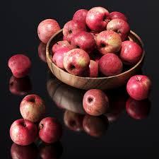 Apples In A Wooden Bowl 3d Model V 2020 G
