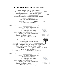 If i ain't got you. If I Aint Got You By Alicia Keys Activities With Music Songs Nursery Rhymes 47894