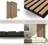 TecTake® Set di 2 Pannelli Acustici Effetto Legno, Pannelli Fonoassorbenti  Decorativi per Pareti, Pannelli Fonoassorbenti Soffitto, Pannelli Murali,  ...