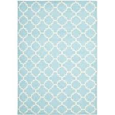 Rated 4.55 out of 5 stars. Safavieh Dhurries Light Blue Ivory 6 Ft X 9 Ft Geometric Trellis Area Rug Dhu554b 6 The Home Depot