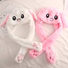dancing ears bunny pikachu hat pink white popular on tiktok kawaii clothes cute hats kawaii bunny