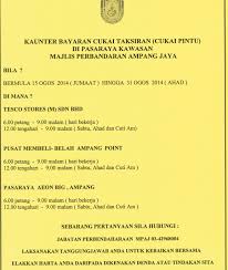 Mp Ampang Jaya On Twitter Dimaklumkan Kaunter Bayaran Cukai Taksiran Cukai Pintu Di Pasaraya Kwsn Mpaj Kini Dibuka Brdekatan Dgn Kediaman Anda Http T Co 7lh1brazx5