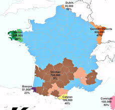 Minority Vernacular Languages Actually Spoken In France Map Language France Map