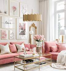 Decorate your living room and bedroom in a unique way with pink canvas art prints. Dreamy Pink Gallery Wall Love Prints Pink Wall Art Golden Frames Gallery Wall Inspiration Posterstore Eu