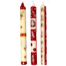 Christmas Hand Painted Dinner Candles Set Of 3 Kimeta Design Global Crafts Wholesale