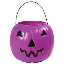 Plastic pumpkins or pumpkin candy buckets are pretty common at thrift stores. Halloween Pumpkin Bucket Purple Walmart Com Walmart Com