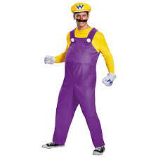Deluxe Super Mario costumes Adult Costume Wario (purple & yellow) -  XX-Large - Walmart.com