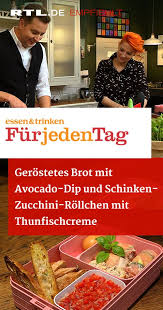Brot Mit Avocado Dip Und Schinken Zucchini Rollchen Das Rezept Aus Essen Trinken Fur Jeden Tag Essen Und Trinken Rezepte Essen Und Trinken Thunfisch Creme