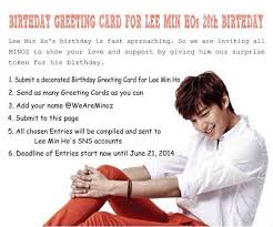 Before i watched his work and interviews he seemed quite intimidating and i didn't think he was the sweet man that i now see him to be. Fans Of Lee Min Ho On Twitter Actorleeminho S 28th Birthday Project Pls Post It On Our Facebook Https T Co Pber0mrwru Mention Us On Twitter Http T Co 71vdtu4fgf